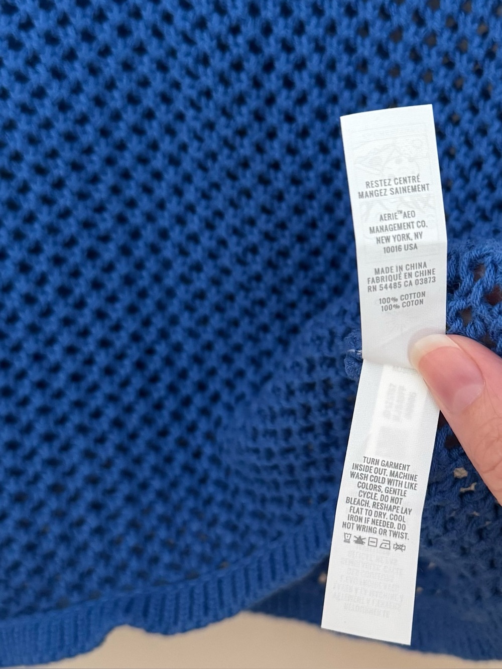 Offline By Aerie Blue Open Knit Sweater Tank Top Women’s Small Beach Cover Up - Picture 5 of 5